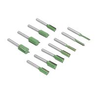 FTVOGUE Jeu d'Embouts de Routeur 11 Pièces Embouts Droits à Double Cannelure en Carbure de Tungstène avec Tige de 6mm pour le Travail du Bois, la Sculpture et le Rainurage
