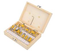 FTVOGUE Jeu d'embouts de Toupie, Outils de Coupe en Carbure cémenté YG8 pour le Travail du Bois et l'amélioration de l', 15 Pièces avec Tige de 8 Mm, Idéal pour les Projets de Bordures et de (8