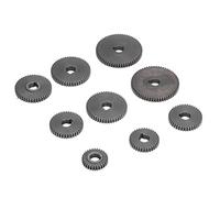 FTVOGUE Jeu d'Engrenages en Métal, Fer Gris HT250, 9 Pièces, Mini Engrenages de Tour pour Projets d'usinage de Bricolage et Voitures RC