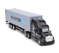 FTVOGUE Jouet Modèle de Camion Conteneur en Alliage, Voiture à Traction Haute Simulation avec Effets Sonores Légers pour Enfants âgés de 3 Ans et Plus, Jouet de Véhicule Détachable à l'échelle 1:48