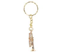 FTVOGUE Keychain d'instruments de musique,Anneau de clé de pendentif trompette 9 * 3 * 3cm