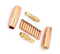 FTVOGUE Kit d'accessoires de Soudage MIG, Ensemble d'Embouts Diffuseurs de Buse en Cuivre avec 2 Buses de Gaz, 2 Diffuseurs, 10 Embouts de Contact 0,9 Mm pour les Professionnels du Soudage de