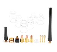 FTVOGUE Kit d'accessoires pour Torche de Soudage, Buse de Tasse en Verre, Pince en Tungstène, Verre de 2mm pour Soudeuse à l'argon WP9 WP20, Durable et Facile à Installer