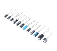 FTVOGUE Kit d'assortiment de Condensateurs électrolytiques 120 Pièces, Condensateurs en Ligne 0,22 UF à 470 UF 50 V 16 V, 12 Types pour TV, Moniteur LCD, Radio Stéréo, Console de Jeu, Réparation et