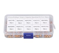 FTVOGUE Kit d'assortiment de Condensateurs en Céramique Monolithiques, Ensemble de Condensateurs en Céramique 300 Pièces à Disque Fixe 10 Valeurs 10pF à 100nF DC50V pour la Réparation électronique de