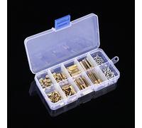 FTVOGUE Kit d'assortiment d'Entretoises en Laiton M3 de 120 Pièces, Entretoises Durables en Laiton et en Acier Inoxydable avec Vis Hexagonales et écrous pour l'assemblage de Cartes PCB