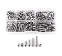 FTVOGUE Kit de 170 Vis et écrous à Tête Cylindrique Creuse Hexagonale M4 en Acier Inoxydable, Assortis, pour la Construction industrielle.