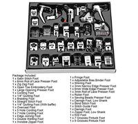 FTVOGUE- Kit de 32 pieds de rechange pour pieds de pied, universel pour machines à coudre pour Brother, Singer et autres machines à coudre usage domestique