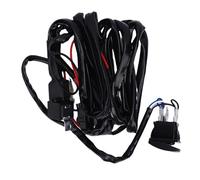 FTVOGUE Kit de Faisceau de Câblage de Contrôle d'éclairage, Fil de Cuivre 16 AWG avec Interrupteur à Bascule, Relais, 160 W, Rétroéclairage Bleu pour UTV ATV SUV Camion Moto Bateau pour RZR