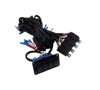 FTVOGUE Kit de Faisceau de Câbles pour Barre Lumineuse LED, Panneau de Commutation à 4 Gangs avec Voyant Bleu, Interrupteurs à Bascule avec 5000 Tests de Pression, Relais de Puissance