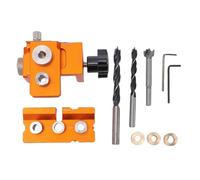 FTVOGUE Kit de Gabarit de Cheville, Guide de Perçage de Cheville Réglable en Alliage D'aluminium avec Bagues Métalliques de 8 Mm et 15 Mm et Manchon de Perçage en Acier Inoxydable, pour