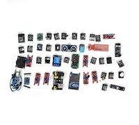 FTVOGUE Kit de Modules de Capteurs 45 en 1 Ensemble de Composants électroniques en Résine avec Module d'alimentation de Planche à Pain GY 521 et 3 Outils d'apprentissage Clés pour Les Débutants en