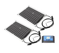 FTVOGUE Kit de Panneaux Solaires 50W, Ensemble Photovoltaïque à Haute efficacité pour Camping-car, Yacht, Camping et Utilisation Automobile
