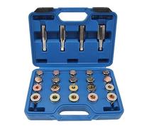 FTVOGUE Kit de Réparation de Filetage de Carter d'huile 64 Pièces Outil de Refiletage de Bouchon de Carter avec étui moulé par Soufflage pour Voitures Véhicules Utilitaires Légers Ensemble de