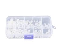 FTVOGUE Kit de Rondelles d'écrous Hexagonaux 150 Pièces, Ensemble de Fixations étanches en Polyamide pour Matériel Mécanique électrique M2 M2.5 M3 M4 M5