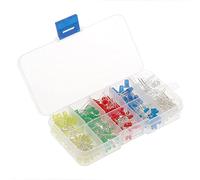 FTVOGUE Kit d'expérimentation de Diodes LED Assortiment de Diodes électroluminescentes 300 Pièces 3 Mm 5 Mm Rouge Vert Jaune Blanc Bleu avec Boîtier en Plastique pour Expériences électroniques et