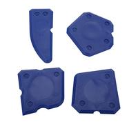 FTVOGUE Kit d'Outils de Calfeutrage 4 Pièces, Grattoir à Mastic en Silicone pour Finition de Coulis, Ciment de Verre, Outils de Calfeutrage Multicolores pour Usage Professionnel et Bricolage (BLUE)