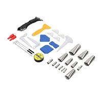 FTVOGUE Kit d'outils de Finition de Calfeutrage, Tête en Acier Inoxydable, Grattoir à Mastic en Silicone, Ensemble de 3 Matériaux pour Cuisine, Salle de Bains, Joints d'évier de Fenêtre avec