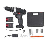 FTVOGUE Kit D'outils de Perceuse sans Fil, Ensemble de Perceuse à Percussion 1450 Tr/min avec 25 Engrenages de Couple, Moteur de 350 W pour le Perçage de Briques en Acier et Bois, (Prise UE)