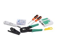 FTVOGUE Kit d'outils de Réparation de Câbles Réseau, Matériau ABS, Outil de Sertissage 3 en 1, Dénudeur de Fil, adapté aux Techniciens et aux Tâches de Mise en Réseau