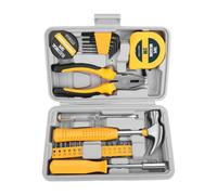 FTVOGUE Kit D'outils de Réparation Domestique 24 Pièces, Poignée Antidérapante Jaune Polyvalente