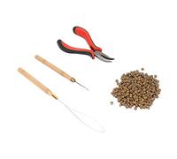 FTVOGUE Kit d'outils d'extension de Cheveux, Ensemble de Coiffure Professionnel avec 200 Anneaux en Silicone de 5 Mm, Pinces en Aluminium et Crochets pour un Usage Domestique en Salon (7# 500