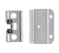 FTVOGUE Lame de Tondeuse de Rechange en Carbure 24 Dents, Espacement des Dents de 2 Mm, Lames Supérieure et Inférieure pour Cheval, Vache, Chèvre, Mouton, Fourrure épaisse, Toilettage des Animaux