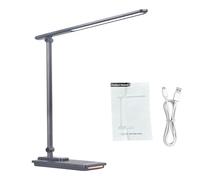 FTVOGUE Lampe de Bureau LED pour étude, Lampe de Lecture Pliable en ABS avec Commande Tactile, 5 Températures de Couleur de 86 à 140 Fahrenheit, Gradation Continue, Chargement USB, Minuterie pour le