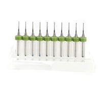 FTVOGUE Lot de 10 Forets de Précision en Carbure, 0,1-1,4 mm, Tige 3,175 mm, pour Circuits Imprimés, Longueur 38,1 mm