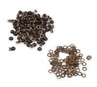 FTVOGUE Lot de 100 petits œillets en métal avec rondelles pour toile, vêtements, cuir, couture (5 mm)