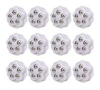 FTVOGUE Lot de 12 Roulettes à Billes en Acier Robustes pour Meubles, Roulettes à Billes en Acier Inoxydable ABS avec Patins de Frein pour Appareils électroménagers (WHITE)