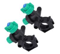 FTVOGUE Lot de 2 Buses de Pulvérisation Agricoles en PP en Forme d'éventail, Interrupteur à Bouton Réglable, Collier de Serrage en Acier de 25 Mm, Connecteur de Tuyau de 13 Mm pour Pulvérisateur de
