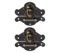 FTVOGUE Lot de 2 Loquets de sécurité Vintage en Alliage de Zinc, Finition Bronze Antique, pour Coffret à Bijoux, Valise ou Boîte à Bijoux.