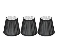 FTVOGUE Lot de 3 Abat-jours en Tissu à Clipser E14, Style Moderne, pour Lampe de Table, Lustre à Bougie (Clip-noir)
