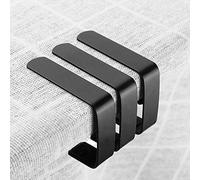 FTVOGUE Lot de 4 Pinces à Nappe Noires - Pinces en Acier Inoxydable - Pinces à Nappe pour Mobilier Extérieur et Intérieur Fête Pique-Nique Barbecue Jardin, 5 X 4cm