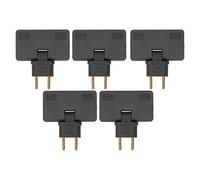 FTVOGUE Lot de 5 Convertisseurs de Prises, Adaptateur Rotatif à 180 (Black) | Construction en ABS et Laiton, capacité 10 A, 1 500 W, 0,6 Pouce D'épaisseur, pour les Voyages ou les Espaces Restreints