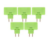 FTVOGUE Lot de 5 Convertisseurs de Prises, Adaptateur Rotatif à 180 (Green) | Construction en ABS et Laiton, capacité 10 A, 1 500 W, 0,6 Pouce D'épaisseur, pour les Voyages ou les Espaces Restreints