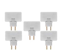 FTVOGUE Lot de 5 Convertisseurs de Prises, Adaptateur Rotatif à 180 (White) | Construction en ABS et Laiton, capacité 10 A, 1 500 W, 0,6 Pouce D'épaisseur, pour les Voyages ou les Espaces Restreints