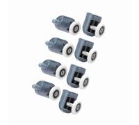 FTVOGUE Lot de 8 Rouleaux de Porte de Douche, 4 Rouleaux Supérieurs et 4 Inférieurs avec Trou en Verre de 10 Mm, Coulissant Silencieux pour Cabines à Vapeur et Unités de Douche Quadrant (une seule