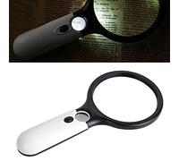FTVOGUE Loupe Portative, Loupe Portative éclairée par LED avec Grossissement 3X 45X pour la Lecture et l'utilisation en Classe