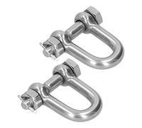 FTVOGUE Manille en Forme de D, Acier Inoxydable 304, Manille D'ancrage à Goupille à Vis 2 Pièces pour Applications de Remorquage et électriques