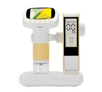FTVOGUE Microscope Portatif pour Enfants, écran IPS de 2 Pouces, Résolution 1920x1080P avec 8 LED Réglables et Minuterie, Microscope Numérique Portable pour Les 3 à 8 Ans, Exploration Intérieure et