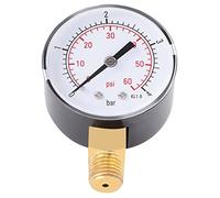 FTVOGUE Mini manomètre basse pression 1/4 "NPT jauge à latéral en laiton pour carburant Air huile ou eau 0-4bar/0-60psi NPT