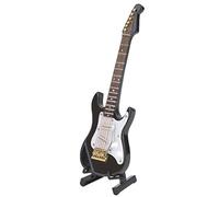 FTVOGUE Mini modèle de Guitare électrique de 14 cm avec Ornement de Maison de café de Support (Noir)