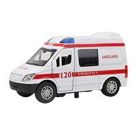 FTVOGUE Mini Véhicule D'ambulance en Alliage de Stimulation, Modèle de Voiture Jouet avec Sifflet, éclairage et Fonction D'interaction Parent-Enfant (Rouge)