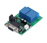 FTVOGUE Module de Relais 2 Canaux, Carte Relais RS232 avec Protocole UART 9600 Kbps 8 Bits de Données 1 Bit d'arrêt, Indicateur LED, Entrée DC 5 V ou 7 à 12 V, pour Contrôle MCU PLC Smart Home