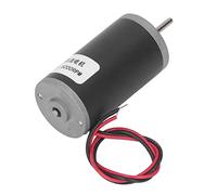 FTVOGUE Moteur électrique à Courant Continu 12 V - Moteur à Aimant Permanent Haute Vitesse CW CCW Réversible avec Engrenage en Laiton - Corps en Aluminium pour Radiateur Soufflant, (5000RPM)