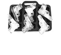 FTVOGUE Moule à Glace en Forme D'arme de Poing, Moule à Glace en Silicone Souple pour Chocolat, Gelée, Bonbons, Fabrication Facile à Démouler, Design éclats, 18,5 X 14,2 X 1, (BLACK)