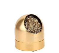 FTVOGUE Nettoyant pour Panne à Souder, Support de Boule de Nettoyage en Alliage d'acier et de Cuivre avec Fil d'acier pour Accessoires 'équipement de Soudage, Conception en Dôme Empêchant (GOLD)