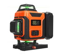 FTVOGUE Niveau 16 Lignes 4D Ligne Croisée Verte écran LCD Auto-nivelant à 3 Degrés avec Télécommande pour la Construction D'images, Carrelage, Placement de Goujons Muraux (Prise UE)